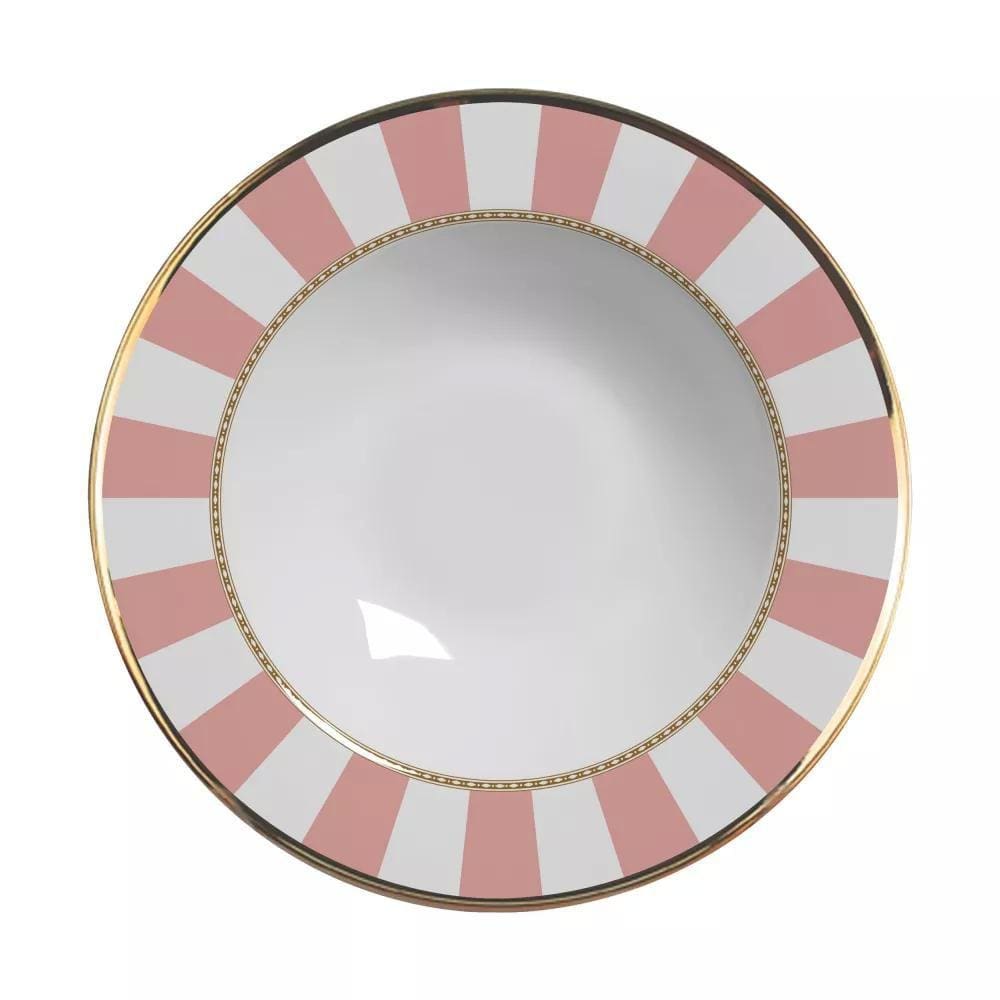 Conjunto de 6 Pratos Fundos - Pink Strip