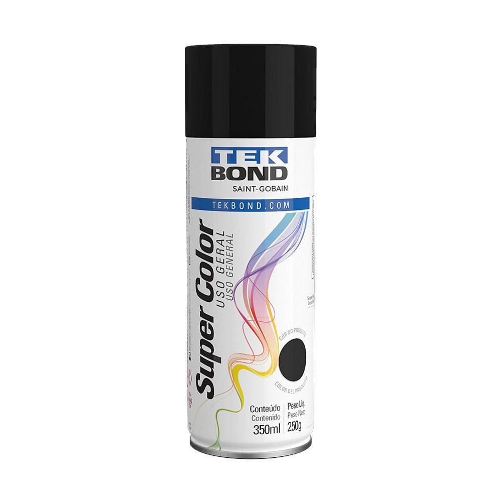 Tinta Spray Preto Uso Geral 350ml 250g Tekbond