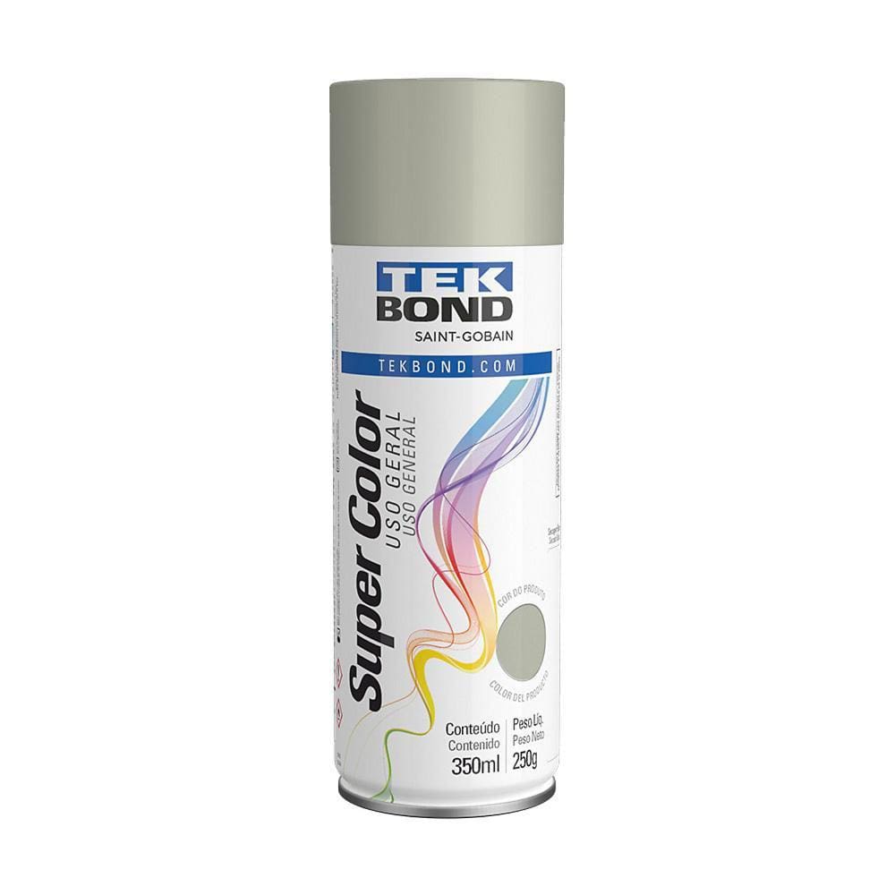 Tinta Spray Primer Fundo Aerossol Uso Geral 350ml 250g Cinza Tekbond