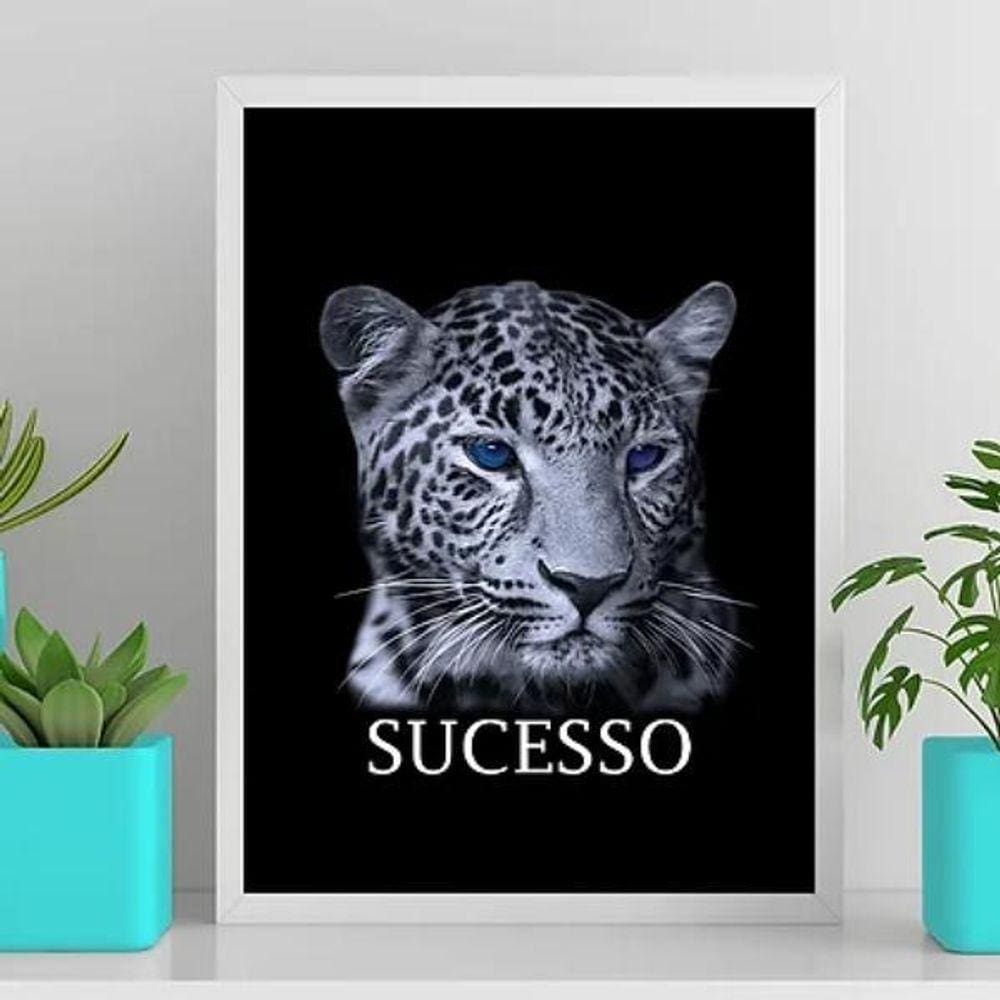 Quadro Motivacional Sucesso 45X34Cm - Com Vidro Branca