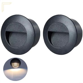 Kit 2 Balizador Redondo Embutir Preto Parede Led Garagem