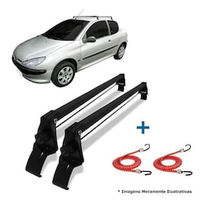 Rack Teto Bagageiro + 2 Elasticos Peugeot 2 Ptas 206/207