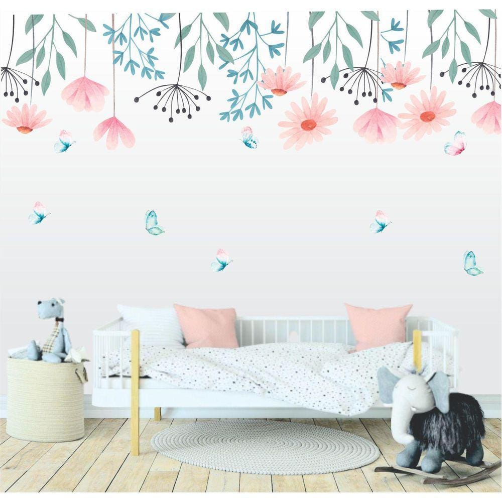 Adesivo De Parede Florais Boho E Borboletas 3