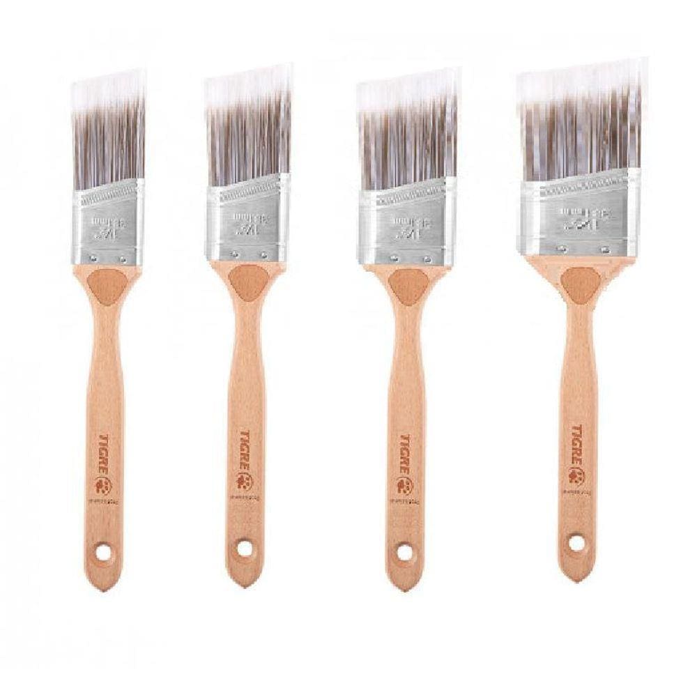 Kit 4 Pincel Trincha Angular Recorte Profissional 101 Tigre
