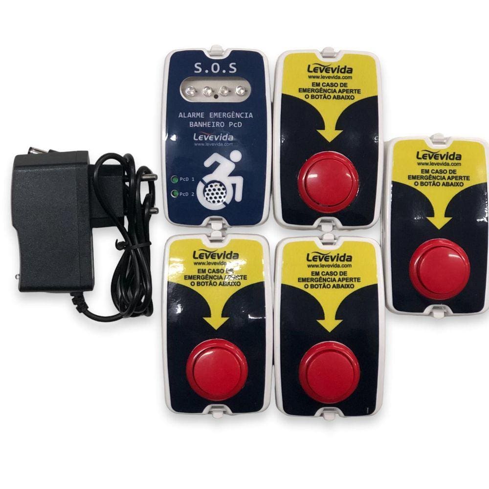 Alarme Audiovisual Pcd Help Sem Fio - 4 Botoeiras