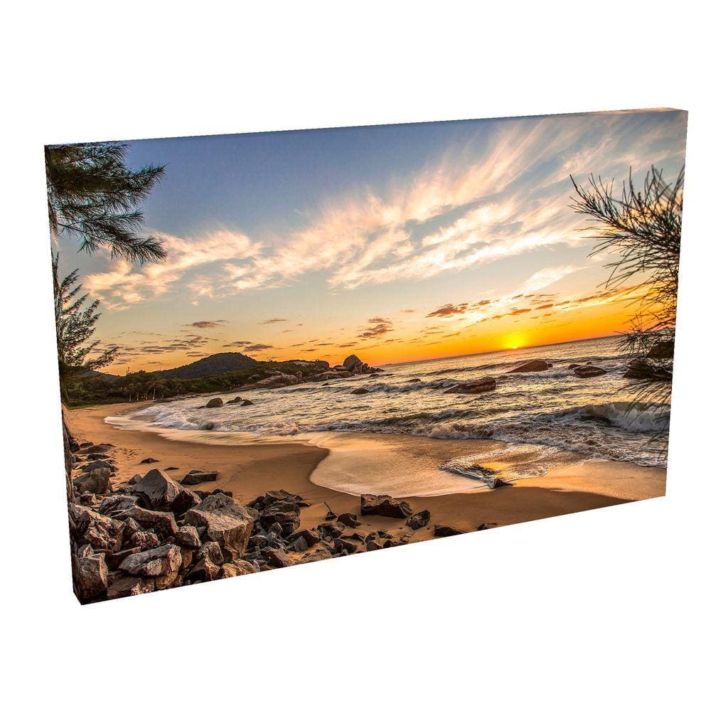 Quadro Decorativo em Tela Borda Infinita Pôr do sol Ilhota