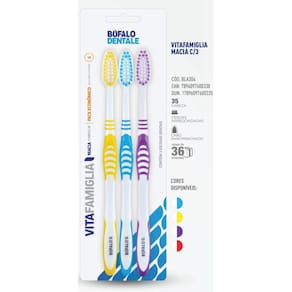 Escova Dental Vita Famiglia Macia Com 3 Bufalo