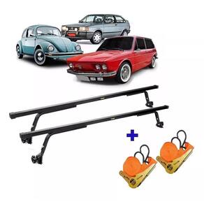Rack Teto + 2 Cintas Universal Carros Antigos Com Calha