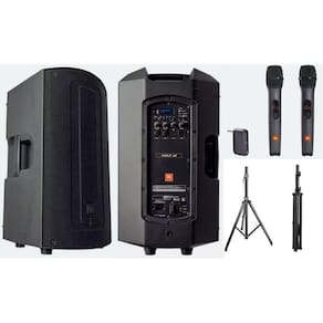 Caixa de Som JBL Max 12 A BT (PAR)+ 2 Mic sem fio + 2 Tripés