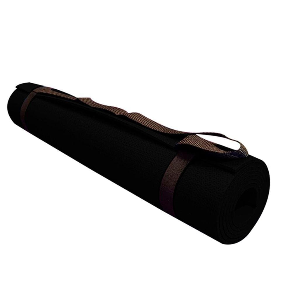 Kit 3 Tapetes Yoga Mat Com Alça 170X60Cm Preto 5Mm Evamax