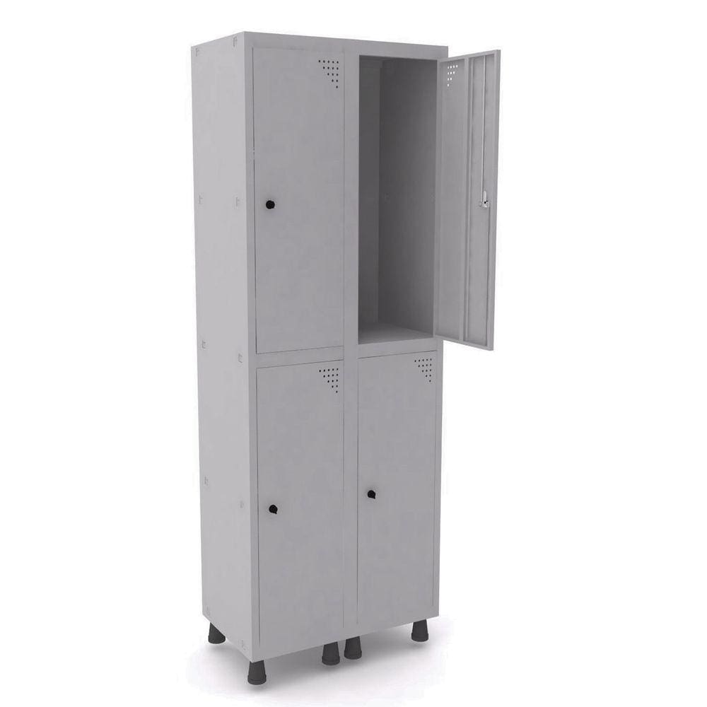 Roupeiro De Aço 2M 04 Portas Pitão Pandin - Cinza