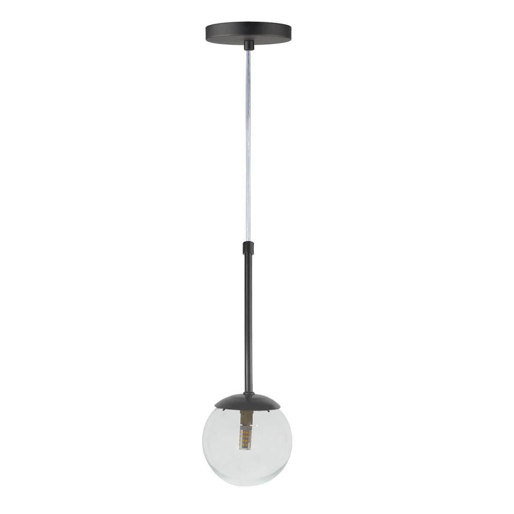 Pendente Globo de Vidro 12cm - PRETO - Vidro Cristal