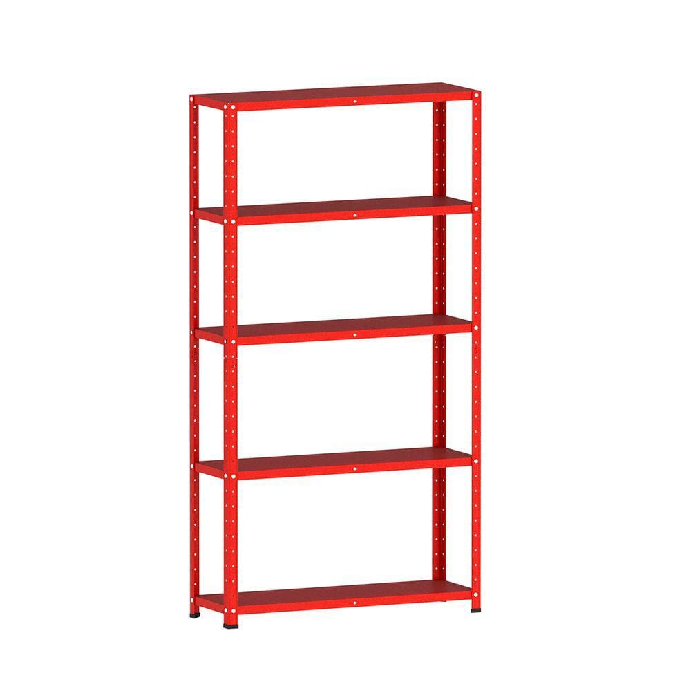 Estante De Aço 175X92x30 5 Prat. C/ Reforço Pandin - Vermelho