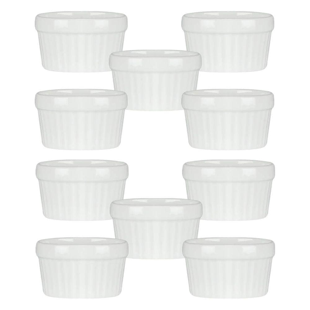 10 Ramekin De Porcelana Classic Branco 6Cm X 4Cm Lyor
