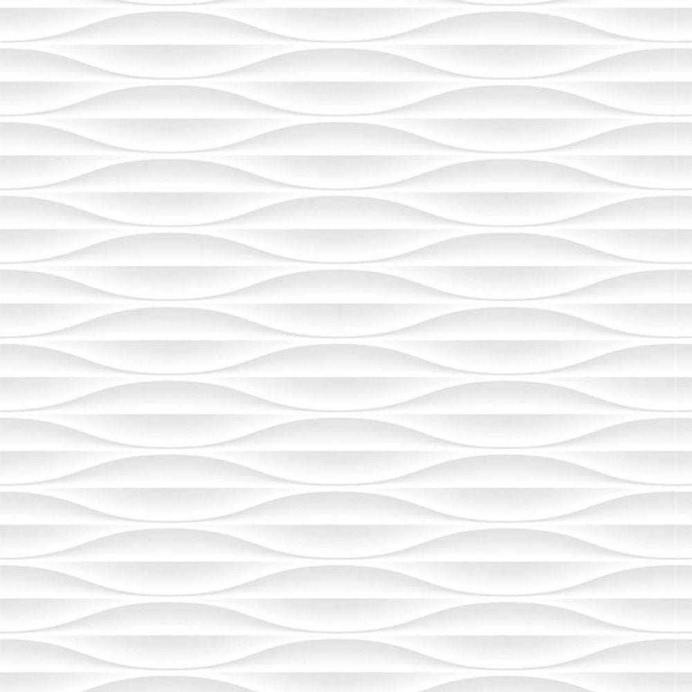 Kit 3 Rolos Papel De Parede Adesivo Ondulado Branco 3,0M