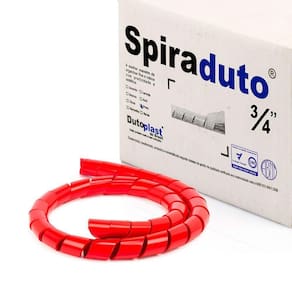 Organizador Fios E Cabos Spiraduto 3/4 Vermelho - 15 Mt