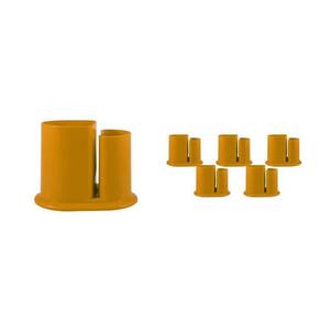 Kit 6 Porta Lápis Duo Amarelo Plástico