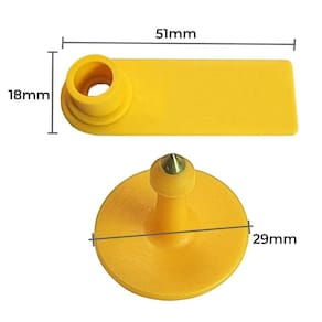 Kit 100 Brinco Bovino Para Gado Numerado De 0 A 100 Amarelo