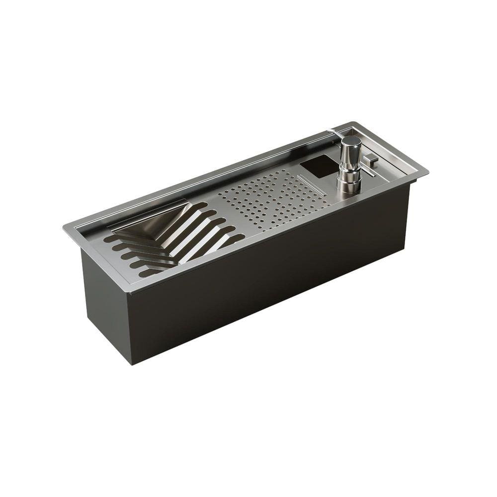 Calha Inox Slim 48X17Cm Úmida Pratos Talheres Copos