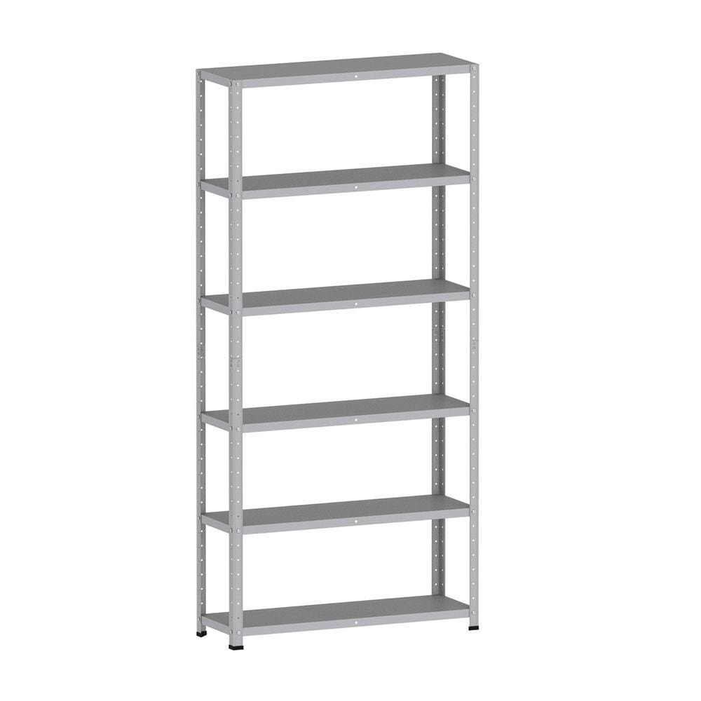 Estante De Aço 195X92x30 6 Prat. C/ Reforço Pandin - Cinza