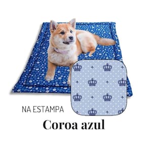 Colchonete Pet P Cães E Gatos 60X40 100% Pvc - Coroa Azul