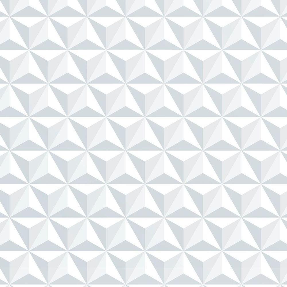 Kit 3 Rolos Papel De Parede Adesivo Triângulo Branco 3,0M
