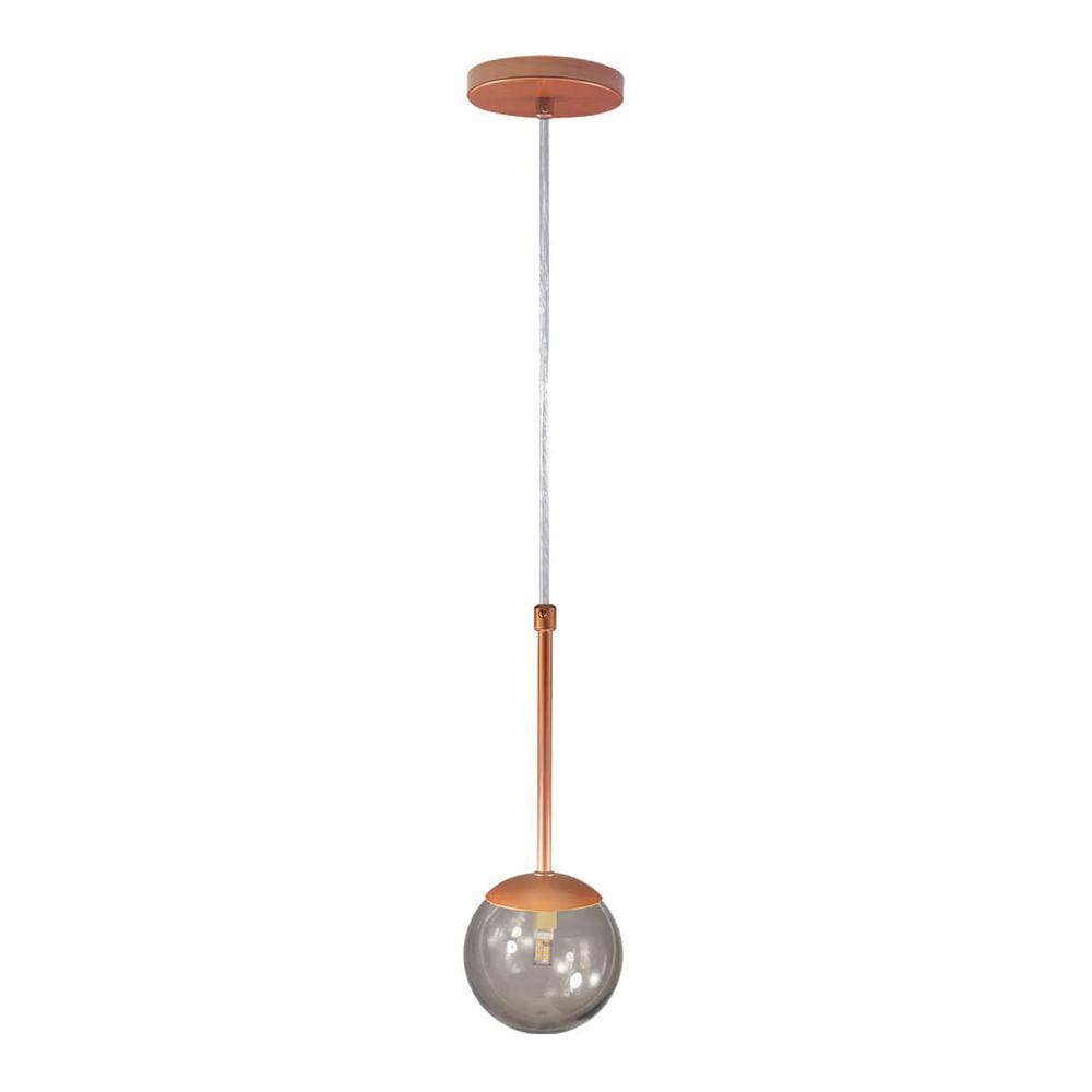 Pendente Globo de Vidro 12cm - BRONZE - Vidro Fumê