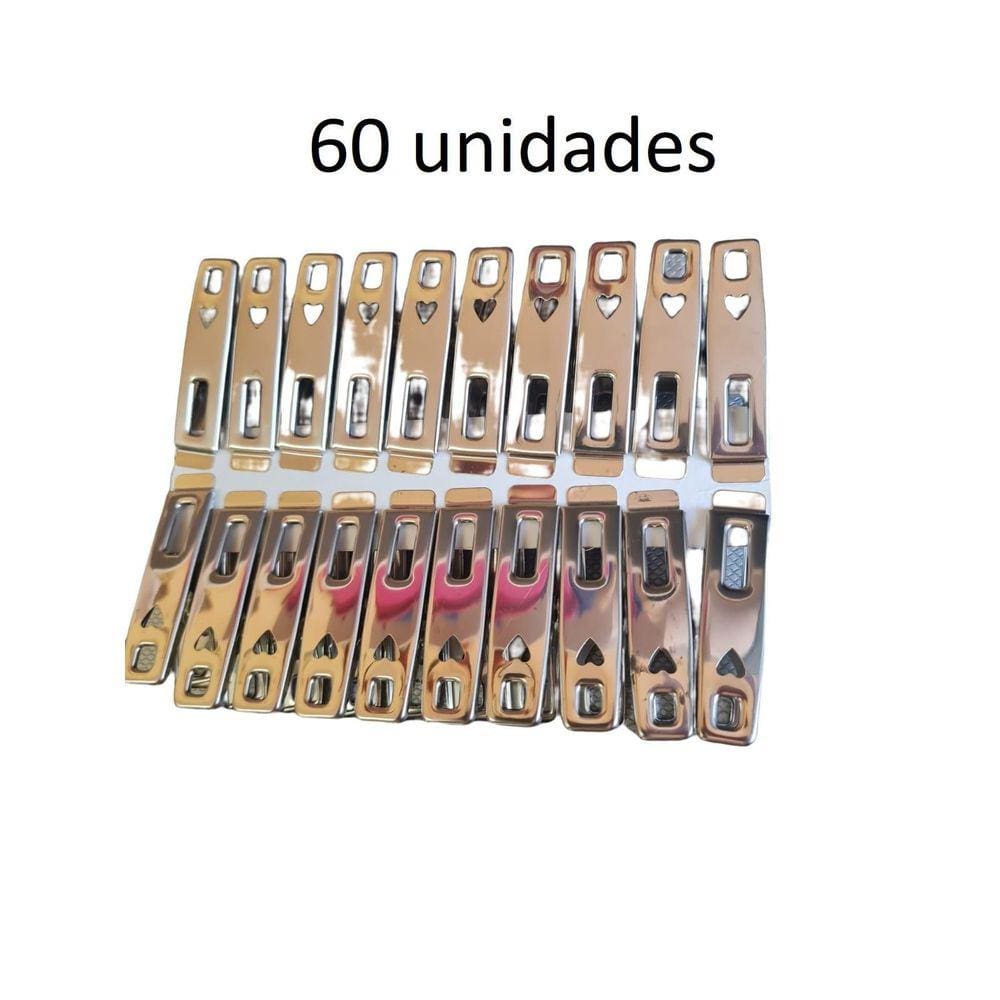 60 Pçs De Prendedores De Roupa Aço Inox Resistente
