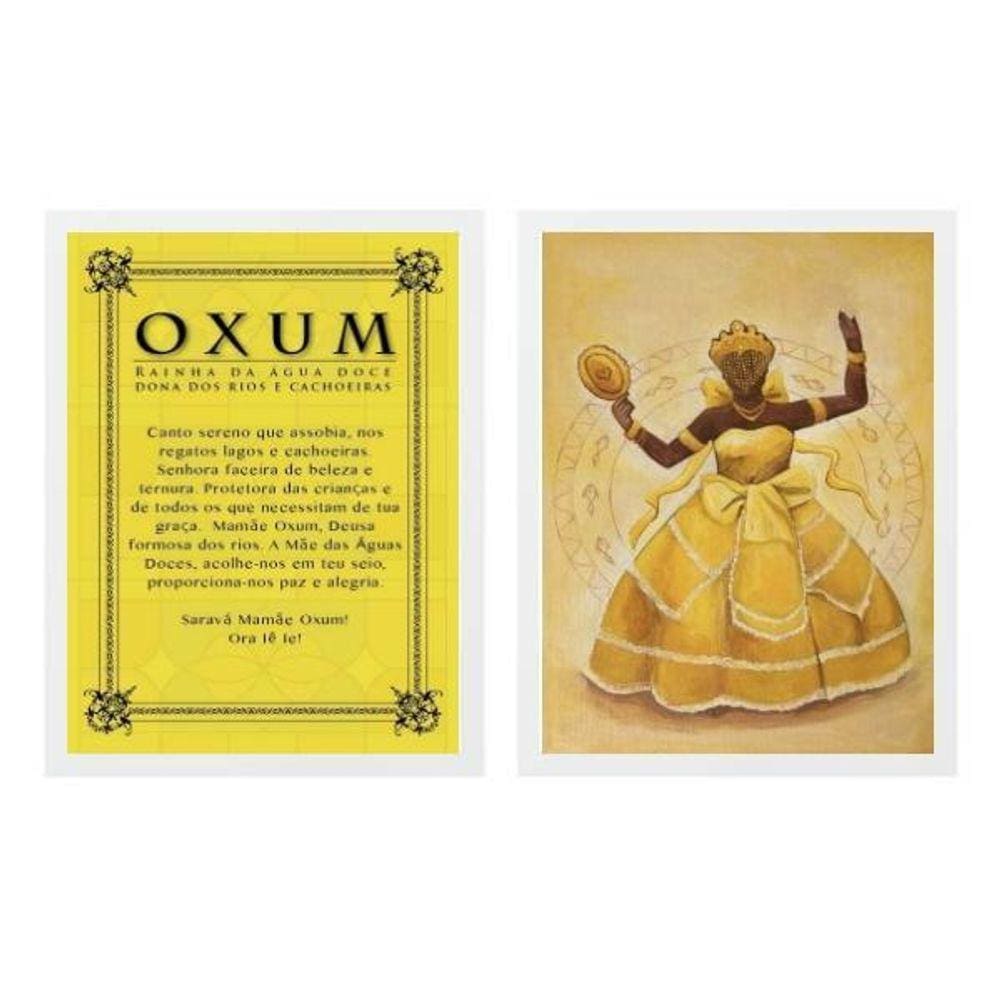 Kit 2 Quadros Oração Oxum 24X18Cm - Com Vidro