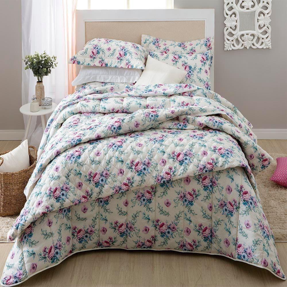 Jogo De Cama Queen Duplo 250x240cm Alana 140f Realce Premium