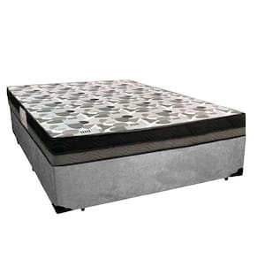 Cama Box Casal Suede + Colchão Casal Ortobom Iso Dupla Face 60X138X188