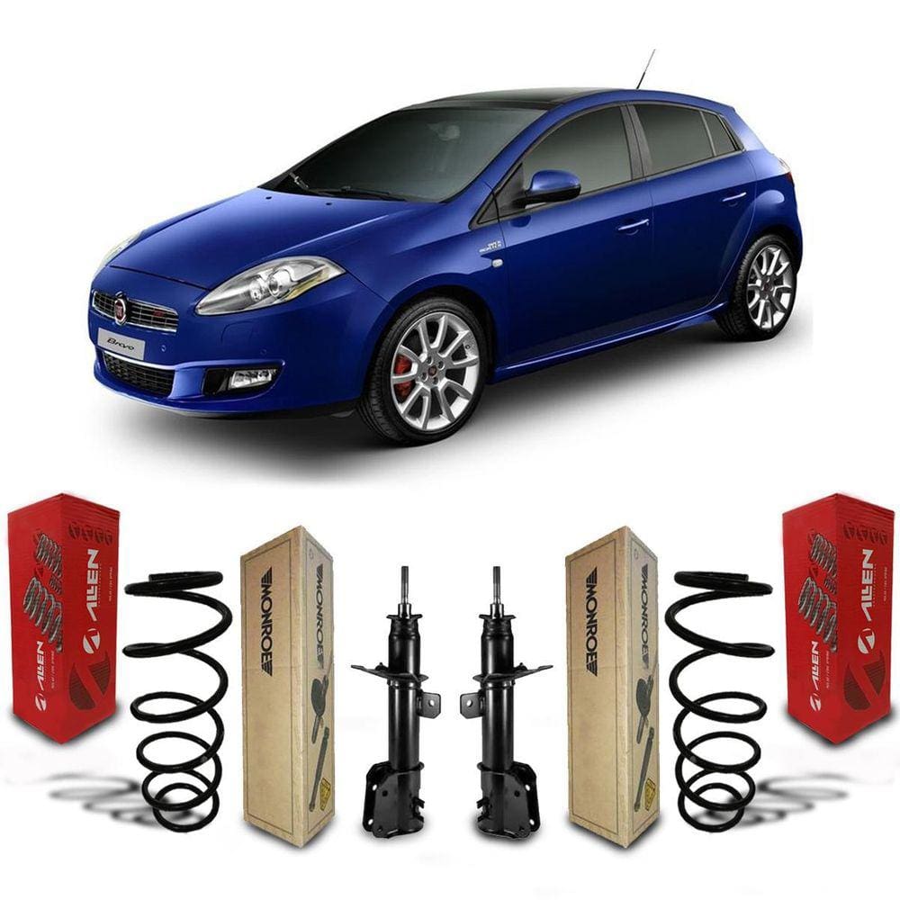 Par Amortecedores + Mola Dianteira Fiat Bravo 2014