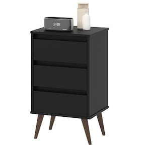 Mesinha 3 Gavetas Organizadoras Porta-Objetos Decoração Quarto Mesa Cabeceira Lateral Cama Pés Palito Anti-Umidade Retrô Wood - RPM Móveis