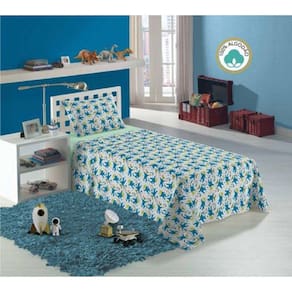 Jogo De Cama Infantil 3 Peças Lepper Dino 100% Algodão