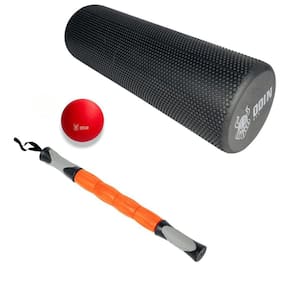 Rolo De Liberação Miofascial Bastão E Bola Lacrosse Odin Fit