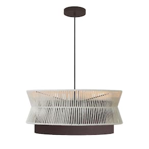 Lustre Gaia 60Cm Corten Fio Macrame Blumenau Iluminação