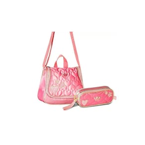 Kit Escolar Meninas Princess Rosa Lancheira + Estojo Duplo