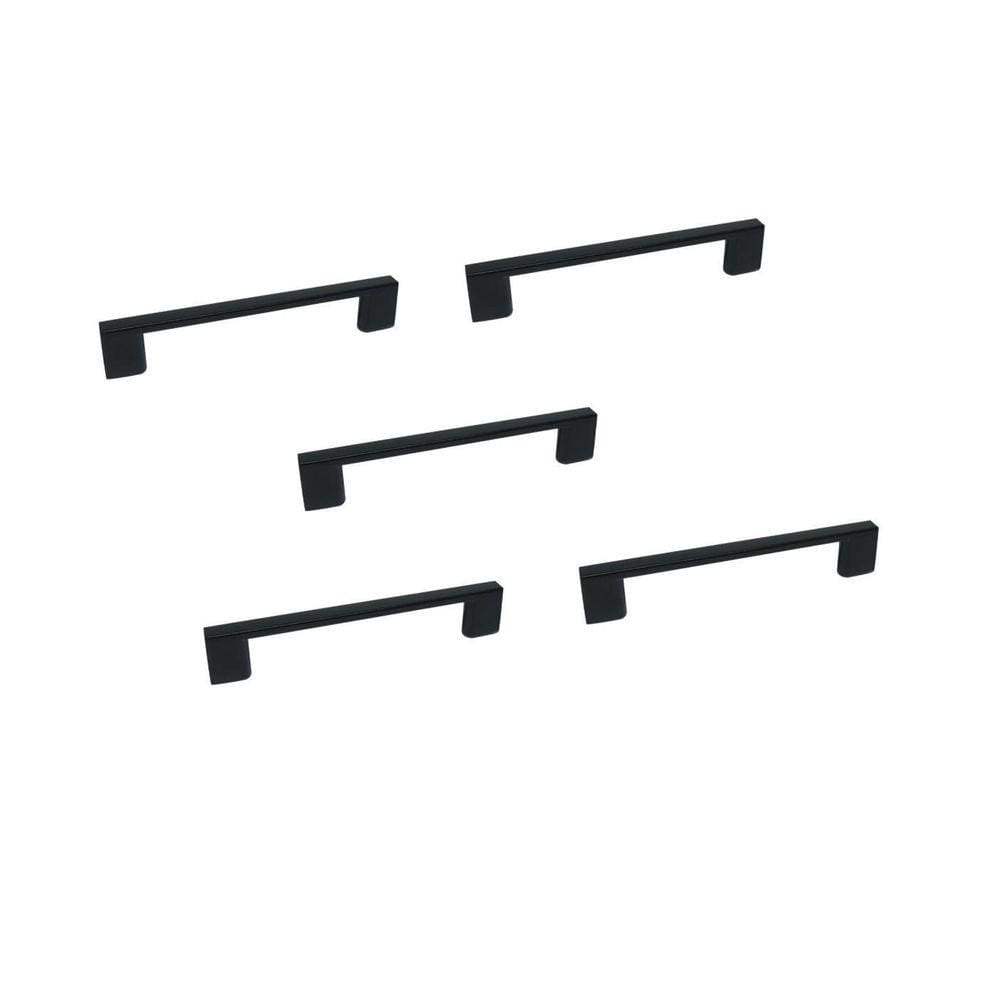 Kit 5 Puxador Preto Fosco Il 950 Metal 128Mm Com Parafusos