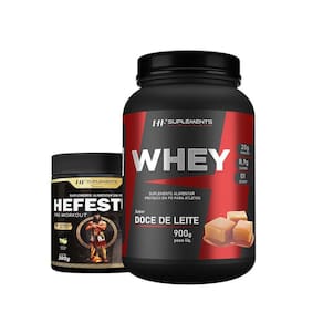 Whey Protein Doce De Leite 900G + Pré Treino Limonada