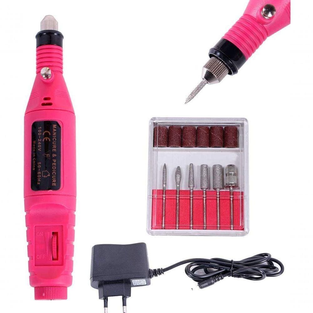 Lixadeira Lixa Motor De Unha Elétrica Profissional Bivolt Rosa