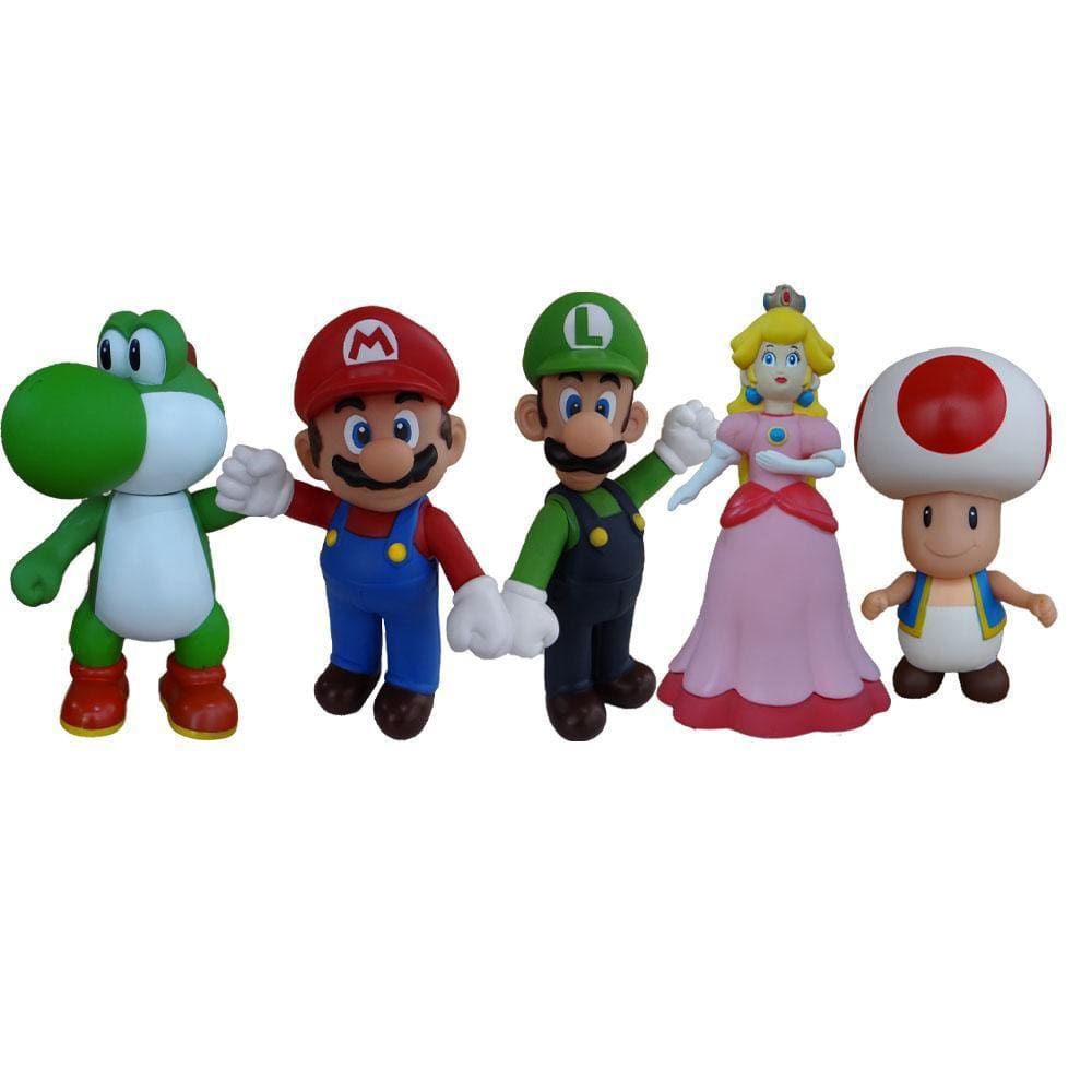 9 Pcs Super Mario Luigi Yoshi Toad Princesa Wario Dk Goomba em