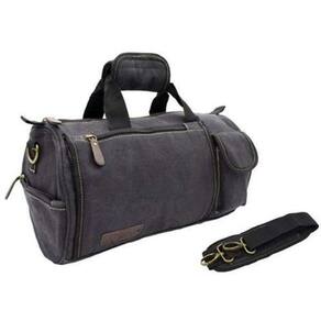 Bolsa Pequena Mala Viagem Mão Lona Preta Palha R033