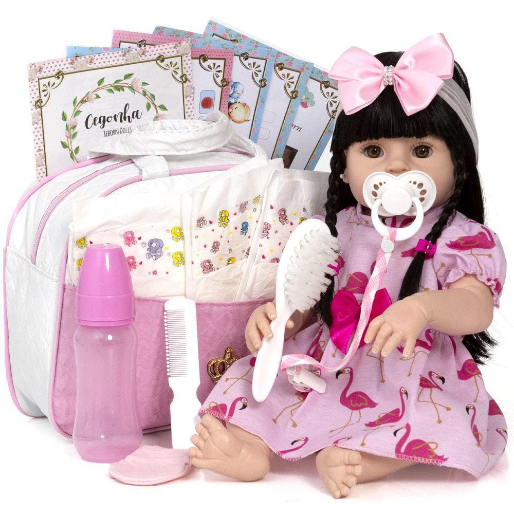 Boneca Bebê Reborn Grande Morena 52cm Silicone + Enxoval - Cegonha Reborn  Dolls - Bonecas - Magazine Luiza