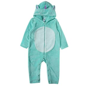 Pijama Macacão Infantil Pelúcia Unicórnio Verde Água Tip Top