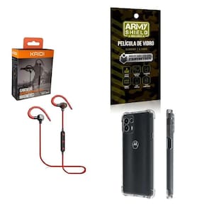 Kit Capa Moto Edge 20 Pro Fone Bluetooth E Película Vidro 3D