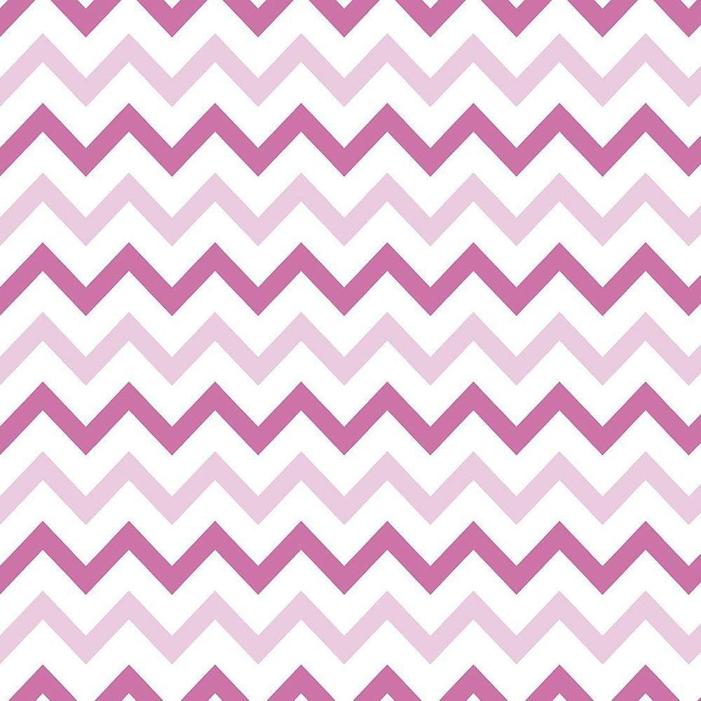 Kit 5 Rolos Papel De Parede Adesivo Chevron Rosa Branco 3,0M