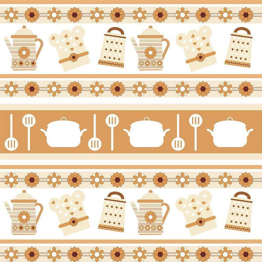Kit 3 Rolos Papel De Parede Adesivo Flores Laranja 3,0M