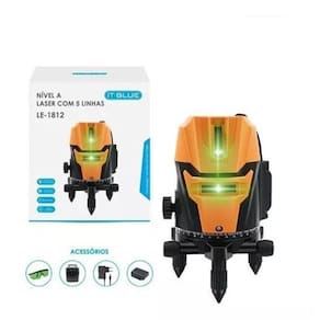 Nivel Laser Profissional 5 Linha Base Giratória It-Blue