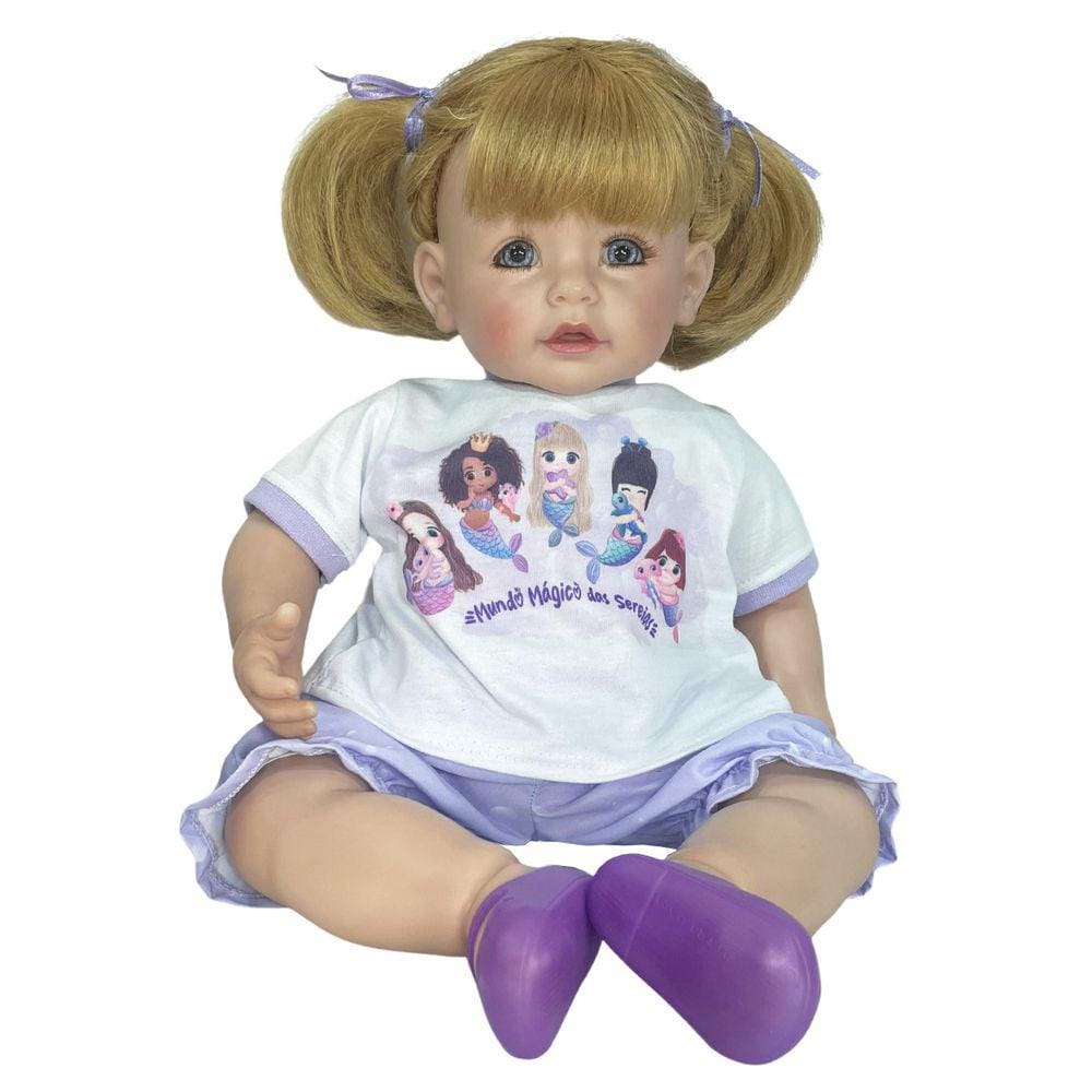 Kit Roupa Boneca Reborn 46/56Cm 6 Itens Vestido Poá Casinha