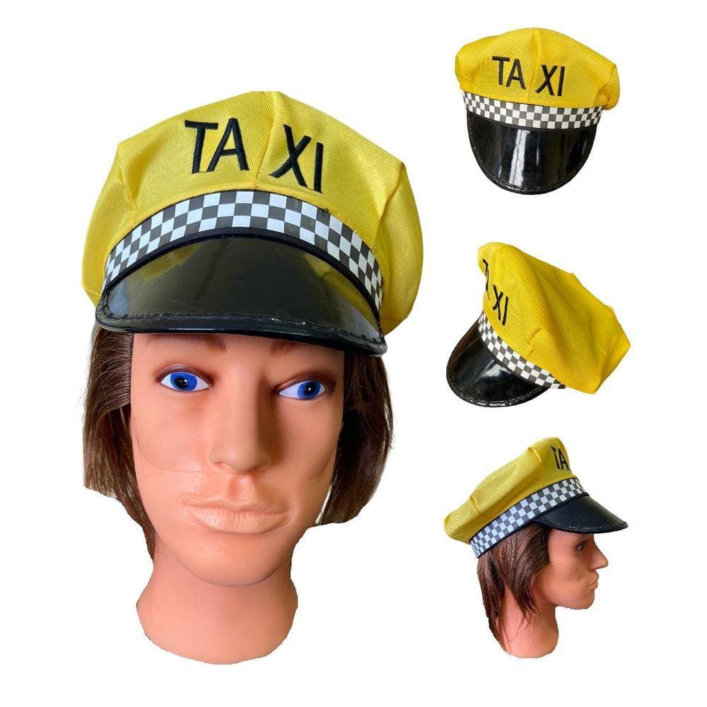 Kit 2 Chapéus Quepe Boina Táxi Amarelo Fantasia Carnaval